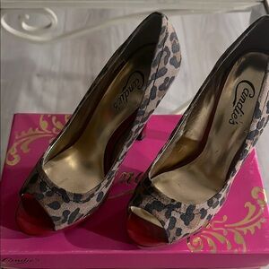 Candie's Animal Print Peep Toe Heels